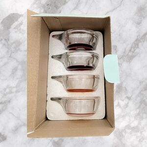 PartyLite Groovy Glass Tealight Set P89/8 Set of 4 Red and Orange